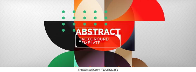 Abstract background, geometric composition, dynamic circles and round shapes design template, vector illustration
