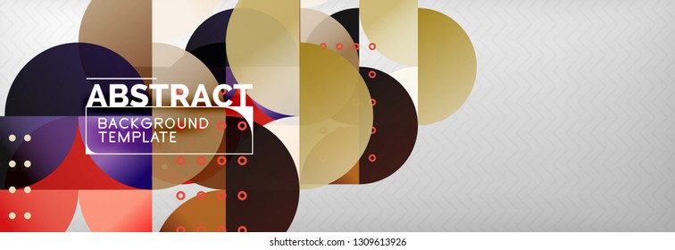 Abstract background, geometric composition, dynamic circles and round shapes design template, vector illustration