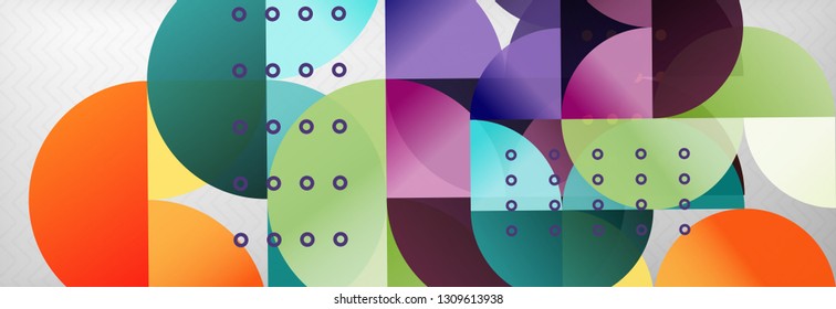 Abstract background, geometric composition, dynamic circles and round shapes design template, vector illustration