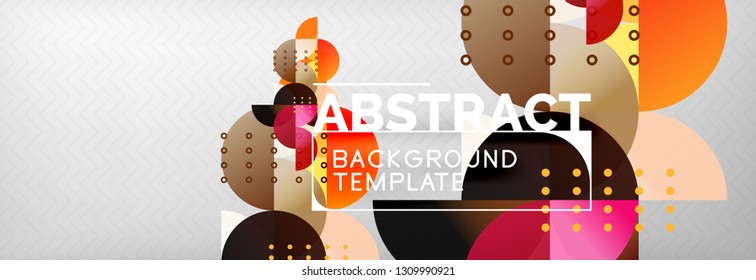 Abstract background, geometric composition, dynamic circles and round shapes design template, vector illustration