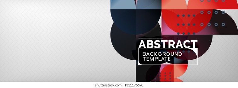 Fondo abstracto, composición geométrica, círculos dinámicos y plantilla de diseño de formas redondeadas, ilustración vectorial