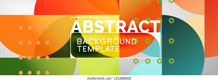 Abstract background, geometric composition, dynamic circles and round shapes design template, vector illustration