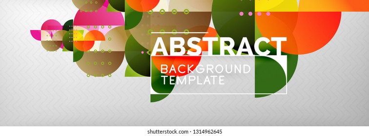 Abstract background, geometric composition, dynamic circles and round shapes design template, vector illustration
