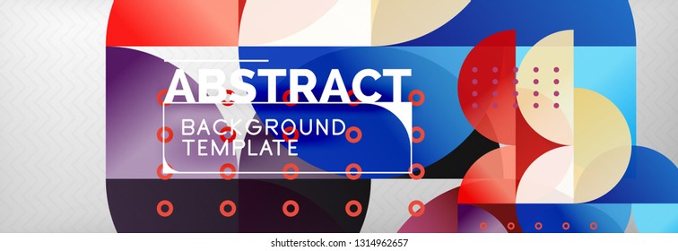 Abstract background, geometric composition, dynamic circles and round shapes design template, vector illustration
