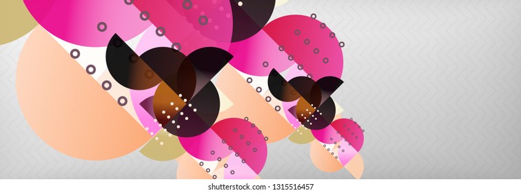 Abstract background, geometric composition, dynamic circles and round shapes design template, vector illustration