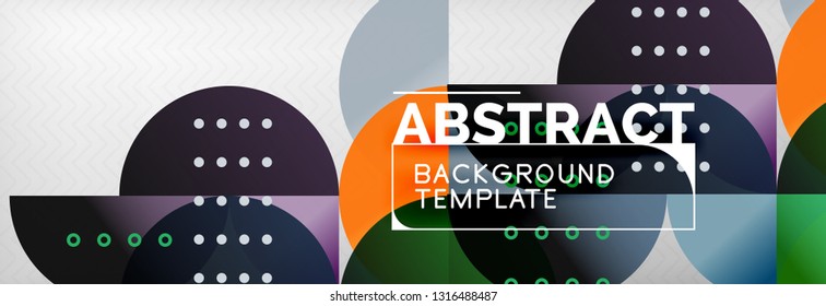 Abstract background, geometric composition, dynamic circles and round shapes design template, vector illustration