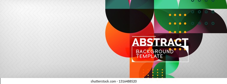 Abstract background, geometric composition, dynamic circles and round shapes design template, vector illustration