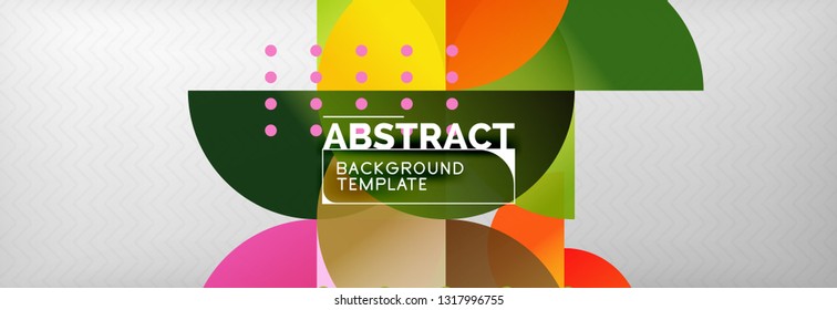 Abstract background, geometric composition, dynamic circles and round shapes design template, vector illustration