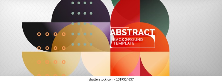 Abstract background, geometric composition, dynamic circles and round shapes design template, vector illustration