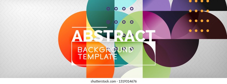 Abstract background, geometric composition, dynamic circles and round shapes design template, vector illustration