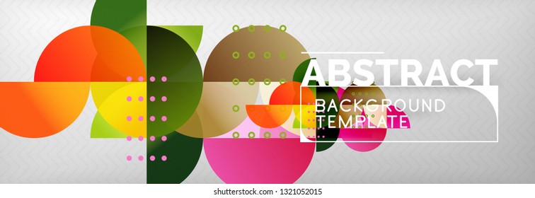 Abstract background, geometric composition, dynamic circles and round shapes design template, vector illustration
