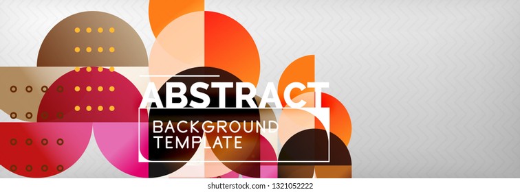 Abstract background, geometric composition, dynamic circles and round shapes design template, vector illustration
