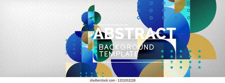 Abstract background, geometric composition, dynamic circles and round shapes design template, vector illustration