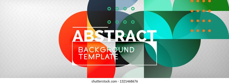 Abstract background, geometric composition, dynamic circles and round shapes design template, vector illustration