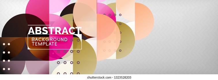 Abstract background, geometric composition, dynamic circles and round shapes design template, vector illustration