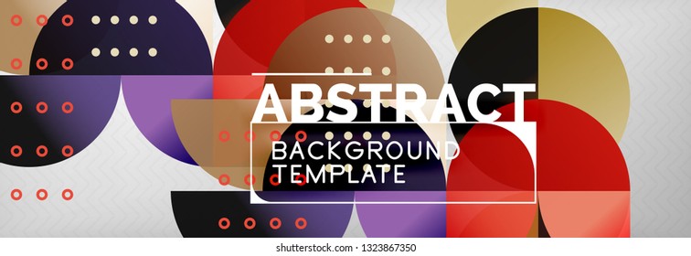 Abstract background, geometric composition, dynamic circles and round shapes design template, vector illustration