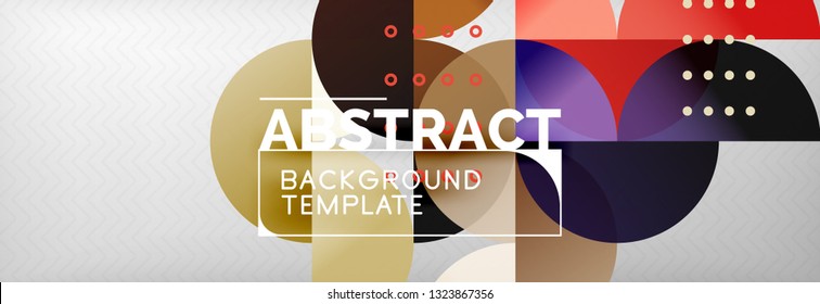 Abstract background, geometric composition, dynamic circles and round shapes design template, vector illustration