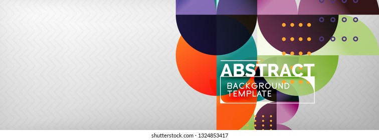 Abstract background, geometric composition, dynamic circles and round shapes design template, vector illustration