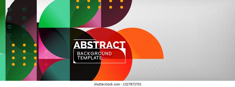 Abstract background, geometric composition, dynamic circles and round shapes design template, vector illustration