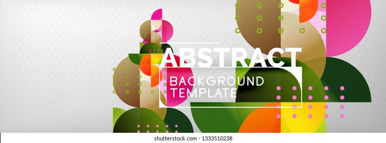 Abstract background, geometric composition, dynamic circles and round shapes design template, vector illustration