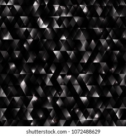 Abstract background with geometric. Concept new technology and dynamic motion. Diamond prism. Polygonal crystals. Glowing triangles