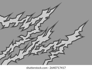 Abstract background with geometric crack line pattern and with some copy space area. Claw mark pattern