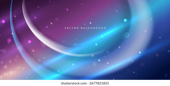 Abstract background geometric curve vibrant lines lighting effect. Vector illustration 