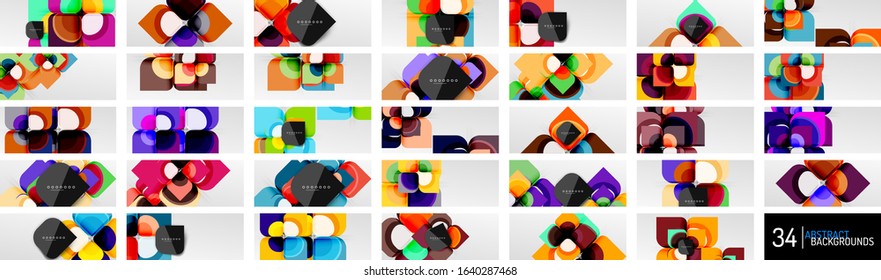Abstract background - geometric cut paper design flower or square shape composition. Vector Illustration For Wallpaper, Banner, Background, Card, Book Illustration, landing page