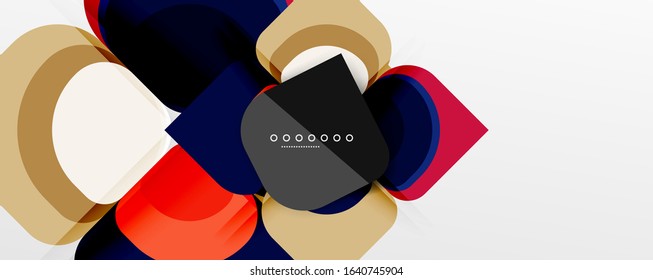Abstrakter Hintergrund - geometrische Schnittpapiermuster, Blume oder quadratische Formgebung. Vektorgrafik für Bildschirmhintergründe, Banner, Hintergrund, Karte, Buchillustration, Landing-Page