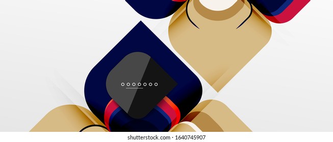 Fondo abstracto - composición de flor de diseño de papel de corte geométrico o de forma cuadrada. Ilustración vectorial para fondo de escritorio, pancarta, fondo, tarjeta, ilustración del libro, página de inicio
