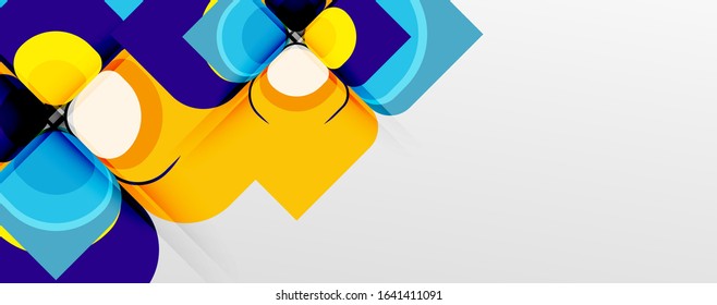 Abstract background - geometric cut paper design flower or square shape composition. Vector Illustration For Wallpaper, Banner, Background, Card, Book Illustration, landing page