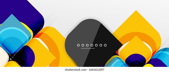 Abstract background - geometric cut paper design flower or square shape composition. Vector Illustration For Wallpaper, Banner, Background, Card, Book Illustration, landing page