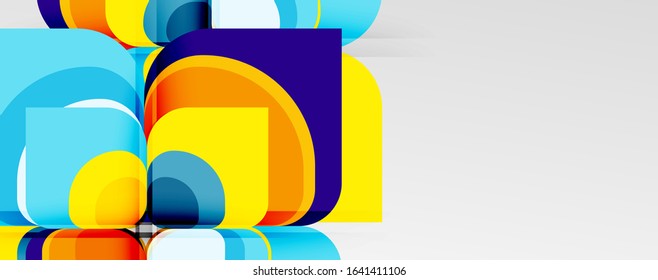 Abstract background - geometric cut paper design flower or square shape composition. Vector Illustration For Wallpaper, Banner, Background, Card, Book Illustration, landing page