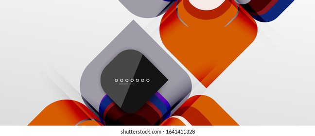 Fondo abstracto - composición de flor de diseño de papel de corte geométrico o de forma cuadrada. Ilustración vectorial para fondo de escritorio, pancarta, fondo, tarjeta, ilustración del libro, página de inicio