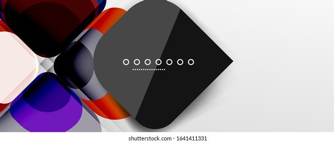 Abstract background - geometric cut paper design flower or square shape composition. Vector Illustration For Wallpaper, Banner, Background, Card, Book Illustration, landing page