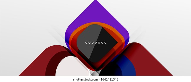 Abstract background - geometric cut paper design flower or square shape composition. Vector Illustration For Wallpaper, Banner, Background, Card, Book Illustration, landing page