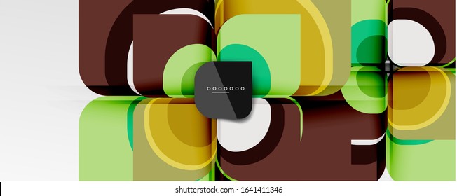 Abstract background - geometric cut paper design flower or square shape composition. Vector Illustration For Wallpaper, Banner, Background, Card, Book Illustration, landing page