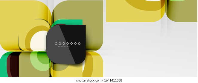 Abstract background - geometric cut paper design flower or square shape composition. Vector Illustration For Wallpaper, Banner, Background, Card, Book Illustration, landing page