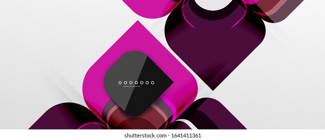 Abstract background - geometric cut paper design flower or square shape composition. Vector Illustration For Wallpaper, Banner, Background, Card, Book Illustration, landing page