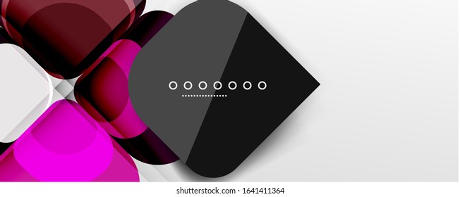 Abstract background - geometric cut paper design flower or square shape composition. Vector Illustration For Wallpaper, Banner, Background, Card, Book Illustration, landing page
