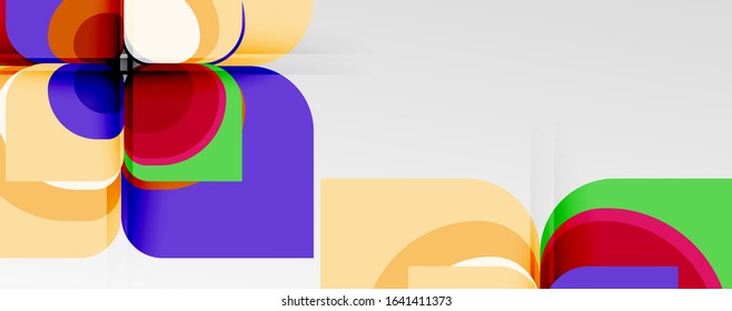 Fundo abstrato - design de papel corte geométrico composição de flor ou forma quadrada. Ilustração vetorial para papel de parede, banner, plano de fundo, cartão, ilustração de livro, página inicial