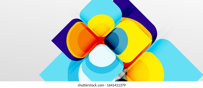 Fondo abstracto - composición de flor de diseño de papel de corte geométrico o de forma cuadrada. Ilustración vectorial para fondo de escritorio, pancarta, fondo, tarjeta, ilustración del libro, página de inicio