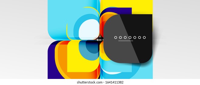 Abstract background - geometric cut paper design flower or square shape composition. Vector Illustration For Wallpaper, Banner, Background, Card, Book Illustration, landing page