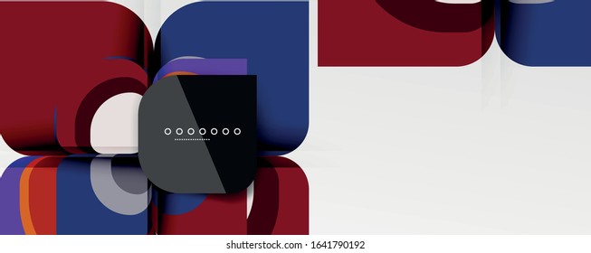 Abstract background - geometric cut paper design flower or square shape composition. Vector Illustration For Wallpaper, Banner, Background, Card, Book Illustration, landing page