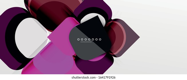 Fondo abstracto - composición de flor de diseño de papel de corte geométrico o de forma cuadrada. Ilustración vectorial para fondo de escritorio, pancarta, fondo, tarjeta, ilustración del libro, página de inicio