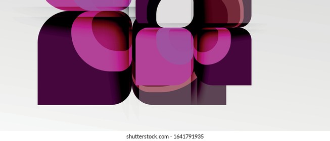 Abstract background - geometric cut paper design flower or square shape composition. Vector Illustration For Wallpaper, Banner, Background, Card, Book Illustration, landing page