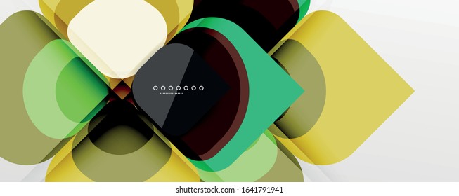 Abstract background - geometric cut paper design flower or square shape composition. Vector Illustration For Wallpaper, Banner, Background, Card, Book Illustration, landing page