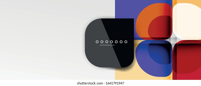 Abstract background - geometric cut paper design flower or square shape composition. Vector Illustration For Wallpaper, Banner, Background, Card, Book Illustration, landing page