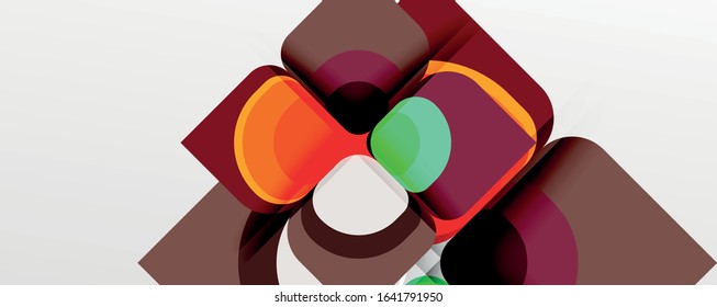 Abstract background - geometric cut paper design flower or square shape composition. Vector Illustration For Wallpaper, Banner, Background, Card, Book Illustration, landing page