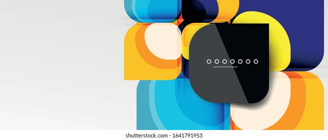 Fondo abstracto - composición de flor de diseño de papel de corte geométrico o de forma cuadrada. Ilustración vectorial para fondo de escritorio, pancarta, fondo, tarjeta, ilustración del libro, página de inicio
